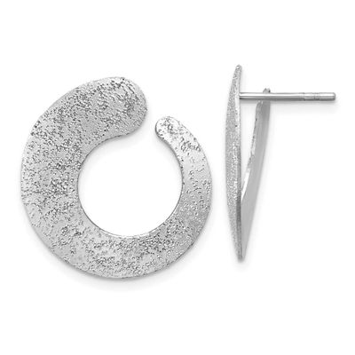 Radiant Essence Textured Tapered Circle Post Earrings Sterling Silver QLE1577