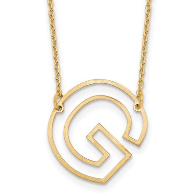 Sideways Cut Out Initial G Necklace Sterling Silver Gold-plated XNA1473GP/G