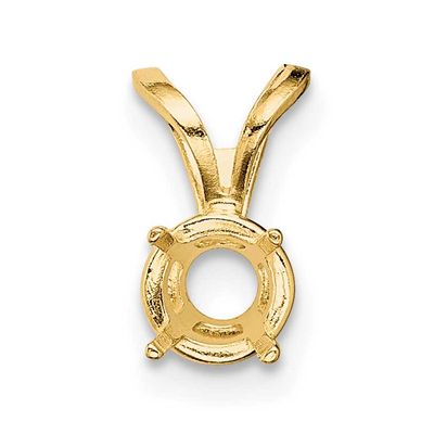 Round 4-Prong Cast Heavy Weight .35Ct. Pendant Setting 14k Gold YG2765-6