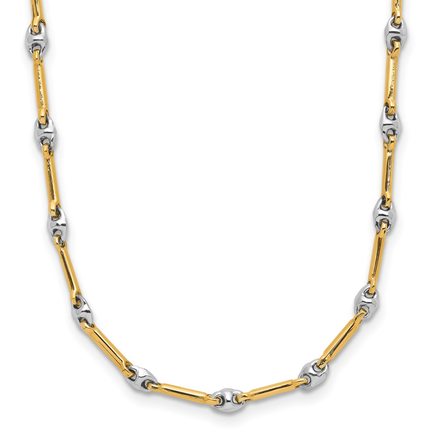 Fancy Link Necklace 14k Two-tone Gold Polished LF2017-20 196904329825