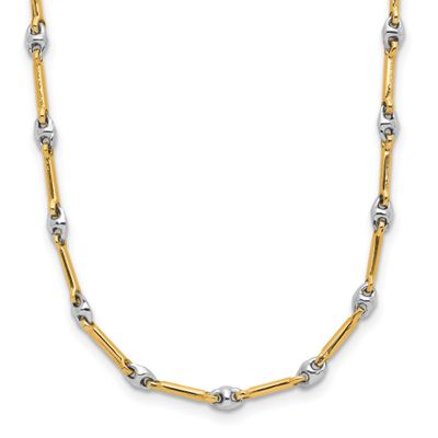 Fancy Link Necklace 14k Two-tone Gold Polished LF2017-20 196904329825