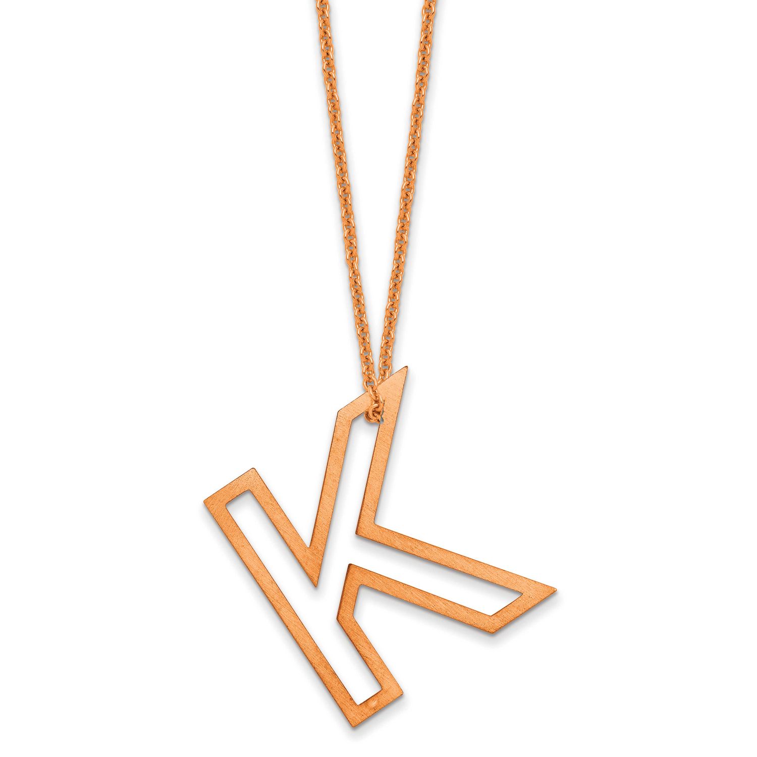 Cut Out Slide Initial K Necklace 14k Rose Gold XNA1474R/K