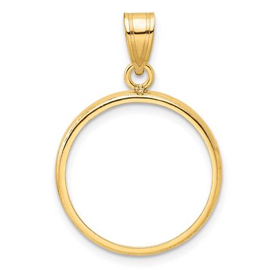 19.0mm Prong Coin Bezel Pendant 10k Gold Polished 10C1801/19.0