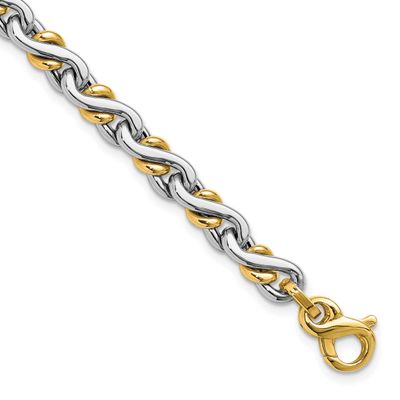 Fancy Link Bracelet 14k Two-tone Gold Polished LF2013-7.75 196904326145