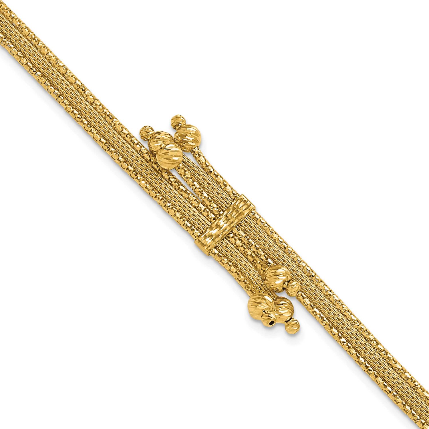 Polish/Texture/Diamond-Cut Fancy Bracelet 14k Gold LF2136-7.5