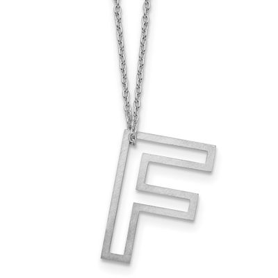 Cut Out Slide Initial F Necklace Sterling Silver XNA1474SS/F