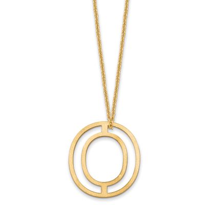 Cut Out Slide Initial O Necklace 14k Gold XNA1474Y/O