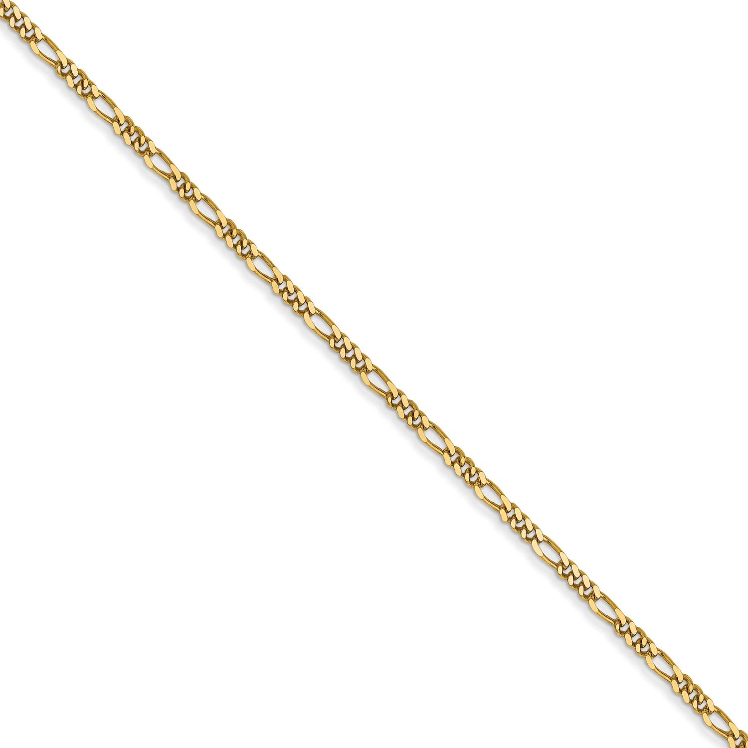 1.25mm Flat Figaro Pendant Chain (100 Inch Spool) 14k Gold PEN7-100