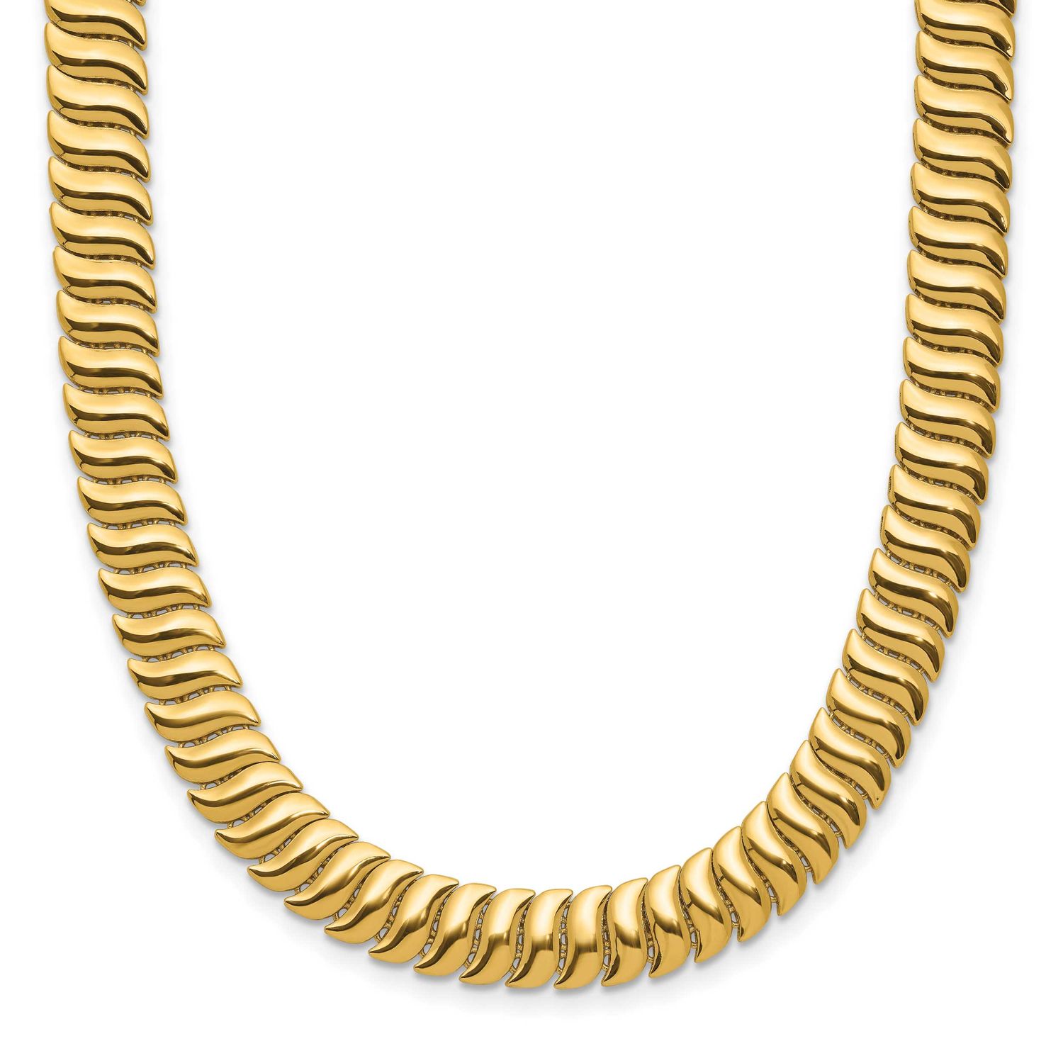 Fancy Link Necklace 14k Gold Polished LF2179-17.25 196904317334