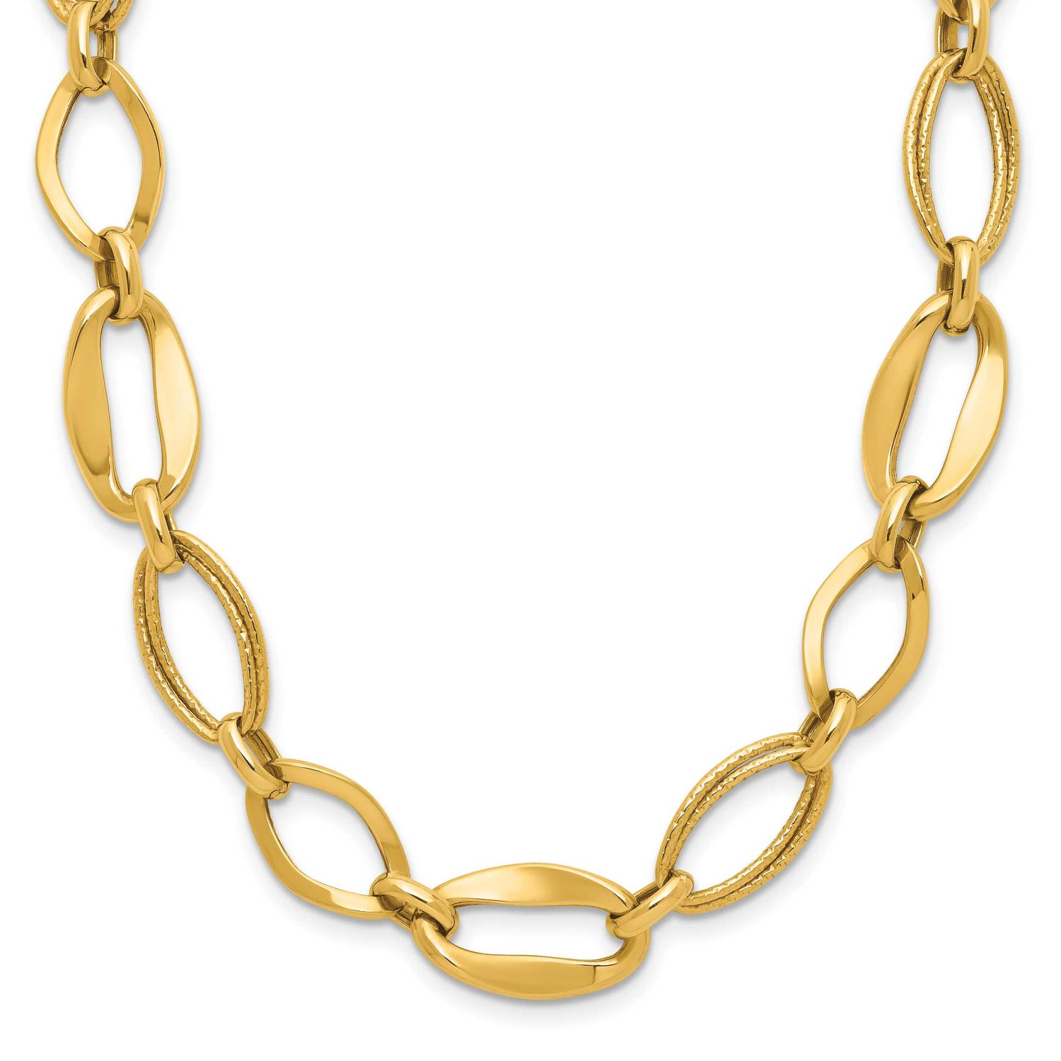 Link Necklace 10k Gold Polished 10LF608Y-17 196904332061