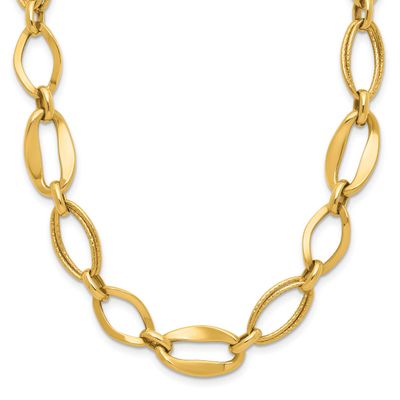 Link Necklace 10k Gold Polished 10LF608Y-17 196904332061