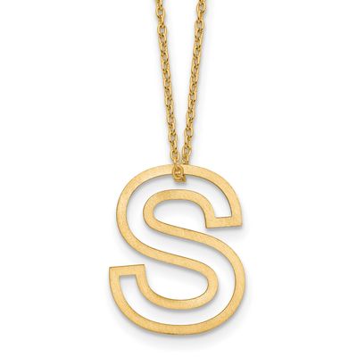 Cut Out Slide Initial S Necklace Sterling Silver Gold-plated XNA1474GP/S