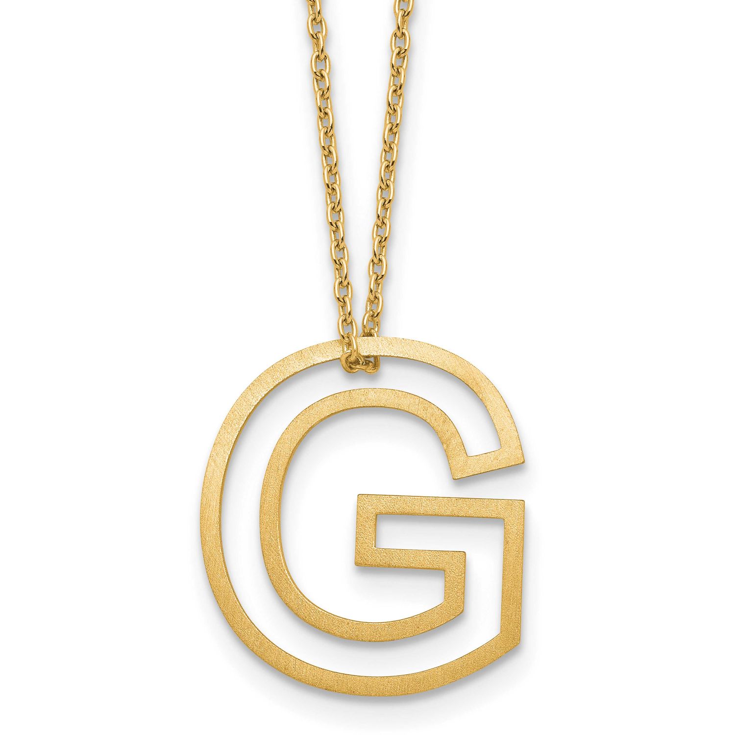 Cut Out Slide Initial G Necklace Sterling Silver Gold-plated XNA1474GP/G