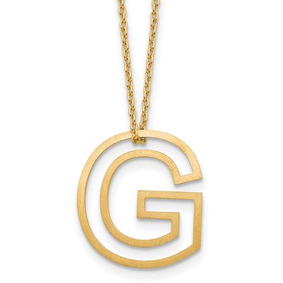Cut Out Slide Initial G Necklace Sterling Silver Gold-plated XNA1474GP/G