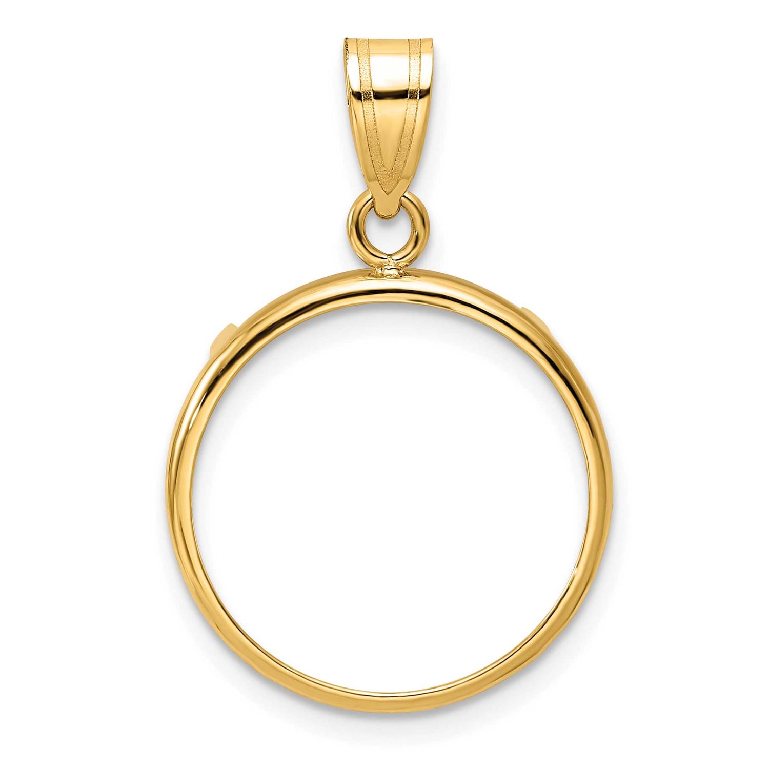 18.0mm Prong Coin Bezel Pendant 10k Gold Polished 10C1801/18.0