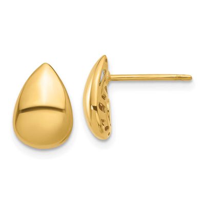 Teardrop Post Earrings 14k Gold Polished LE2632 196904171462