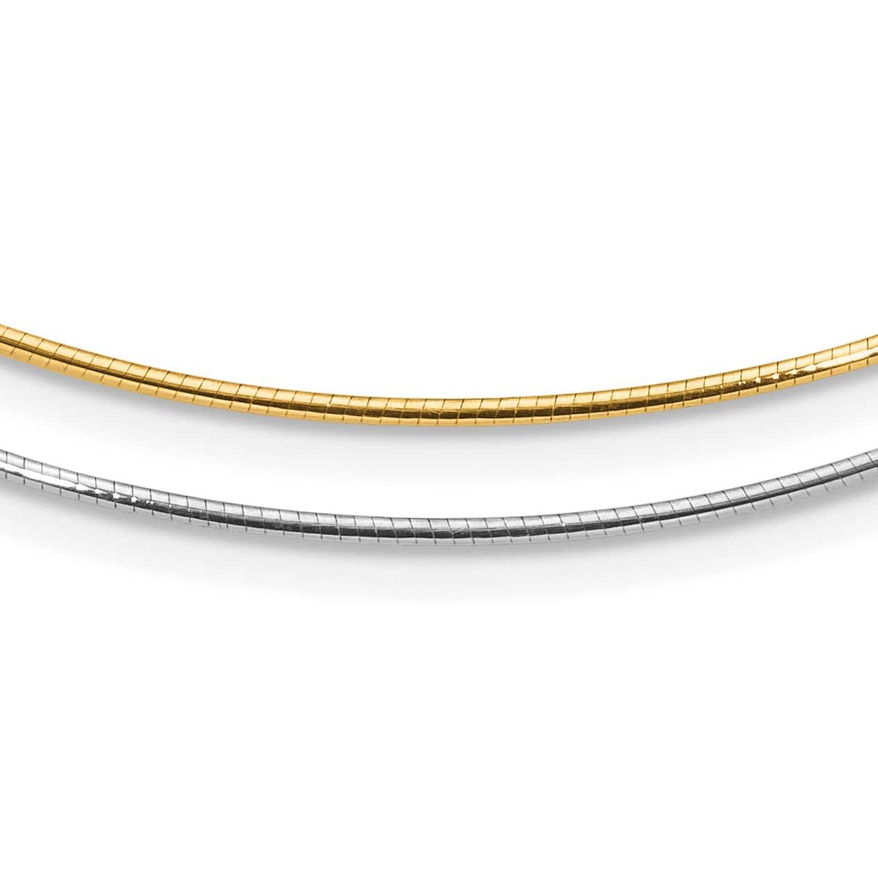 Reversible with 2 Inch Extender Necklace 14k Two-tone Gold Polished LF2025-16 196904333839