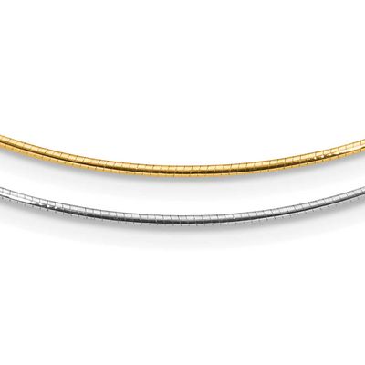 Reversible with 2 Inch Extender Necklace 14k Two-tone Gold Polished LF2025-16 196904333839