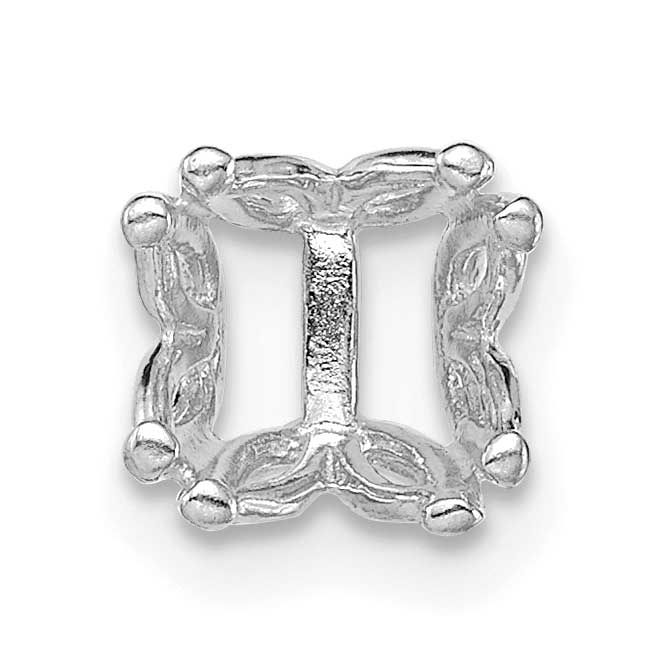 Round 4-Prong Fancy Basket 7.0mm Setting 14k White Gold WG117-4