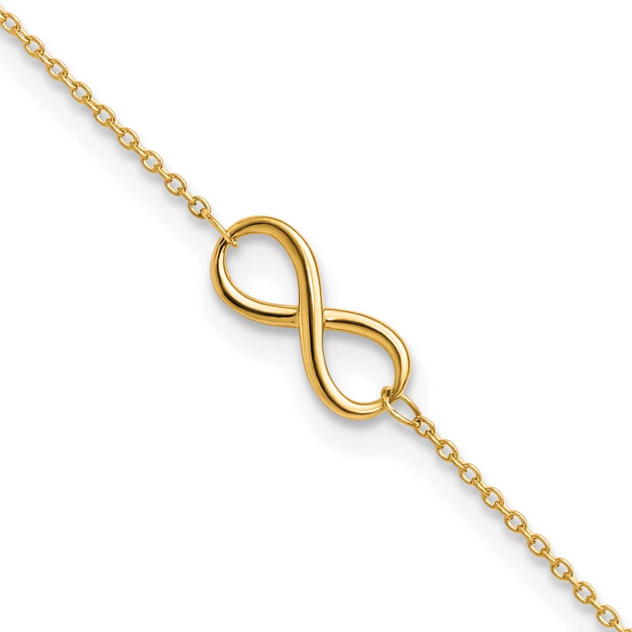 Infinity with 1 Inch Extender Bracelet 10k Gold Polished 10LF549-7