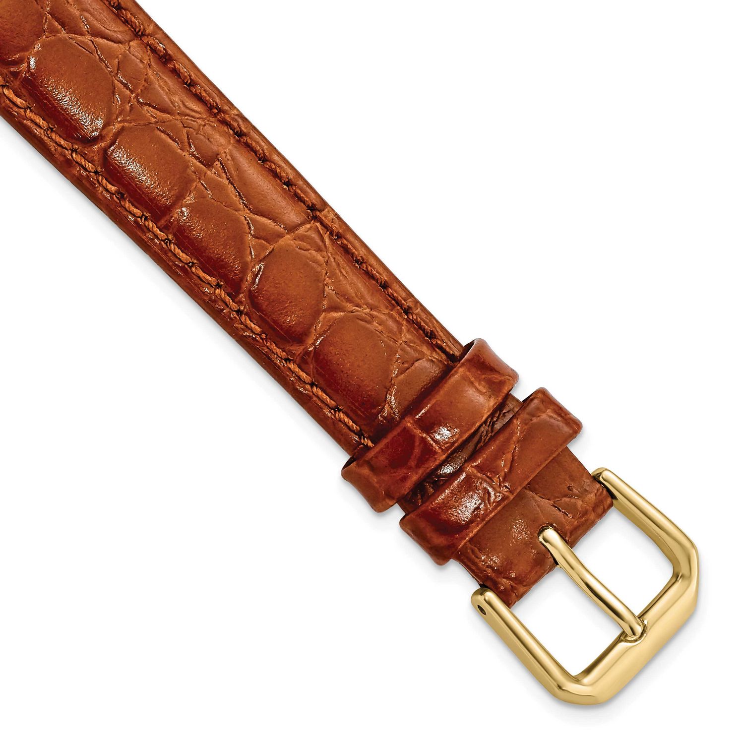 Debeer 16mm Havana Alligator Grain Leather with Gold-Tone Buckle 7.5 Inch Watch Band BA24-16 886774…