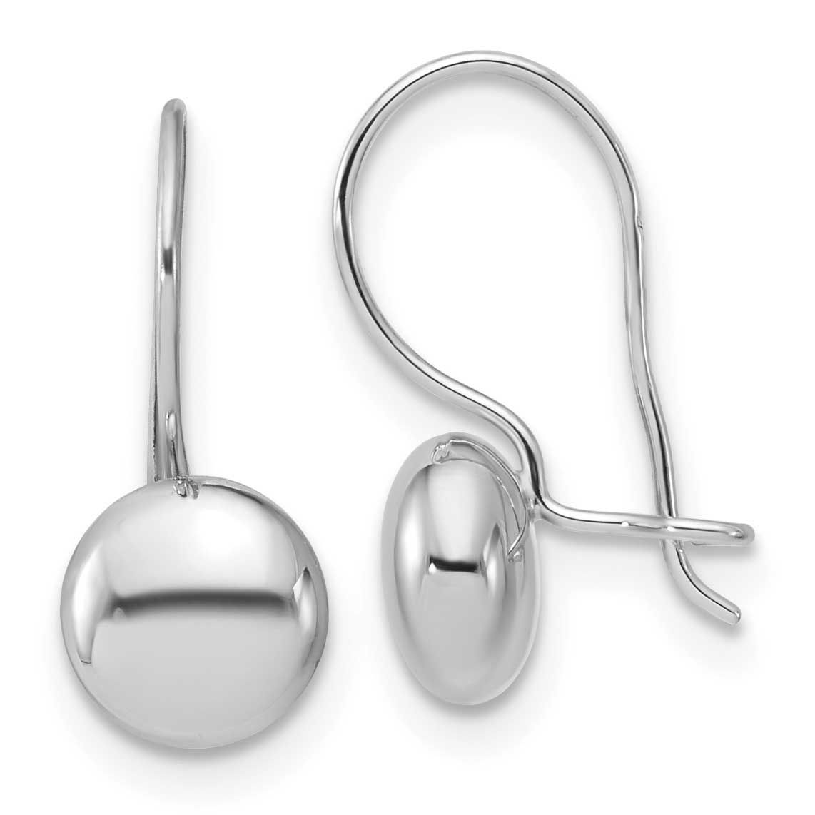 Drop Button Earrings 14k White Gold Polished LE2900W 196904316184