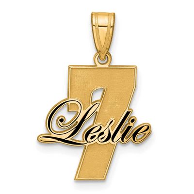 Epoxy Name and Number Pendant Sterling Silver Gold-plated XNA1488GP
