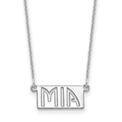1-3 Letter Cut-Out Name Bar Necklace 14k White Gold XNA1511W