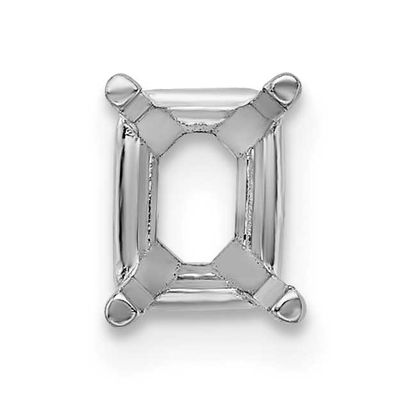 Emerald 4-Prong Truseatr Low Basket 3.5 x 2.5mm Setting 14k White Gold WG2627-2