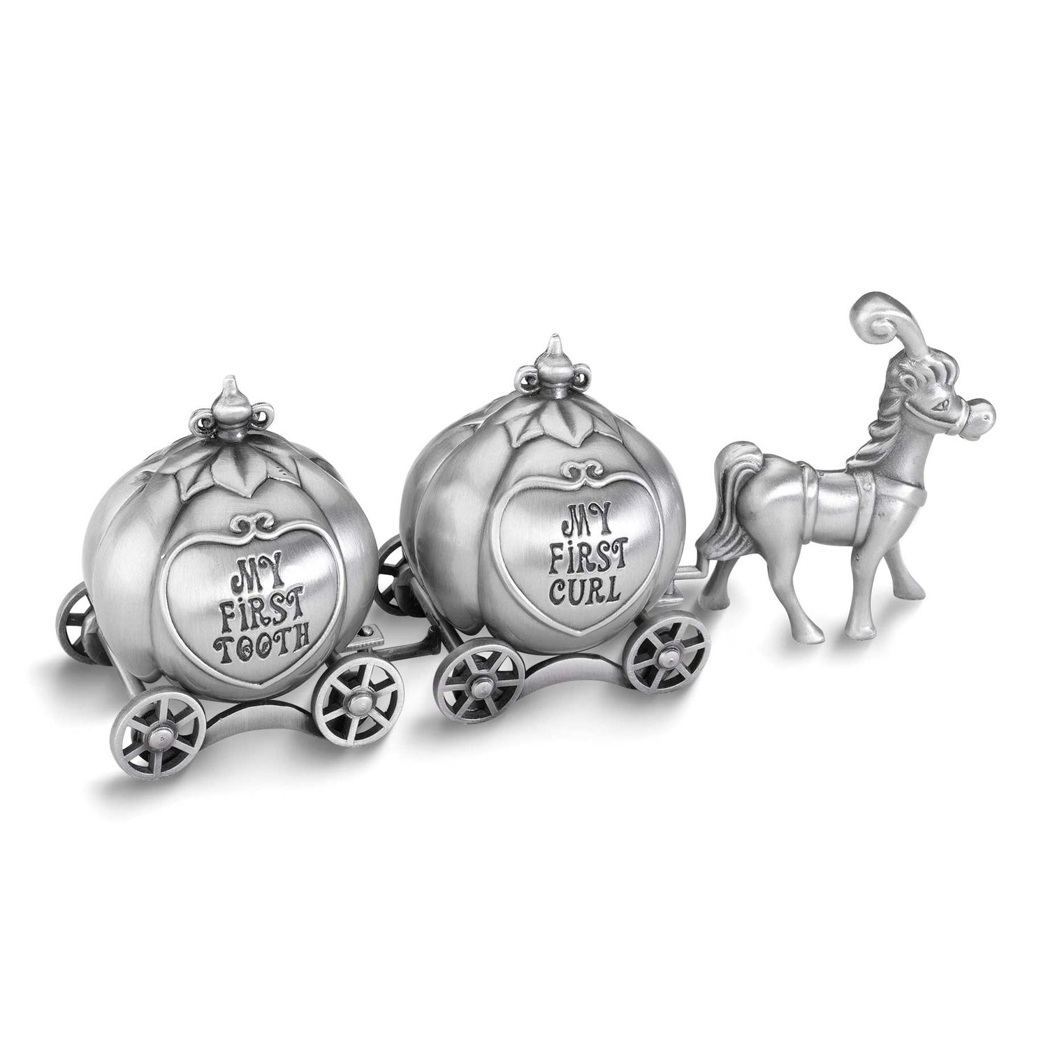 Lillian Rose Pewter Finish Fairy Tale Horse with Coach First Tooth and First Curl Boxes GM10241 710…