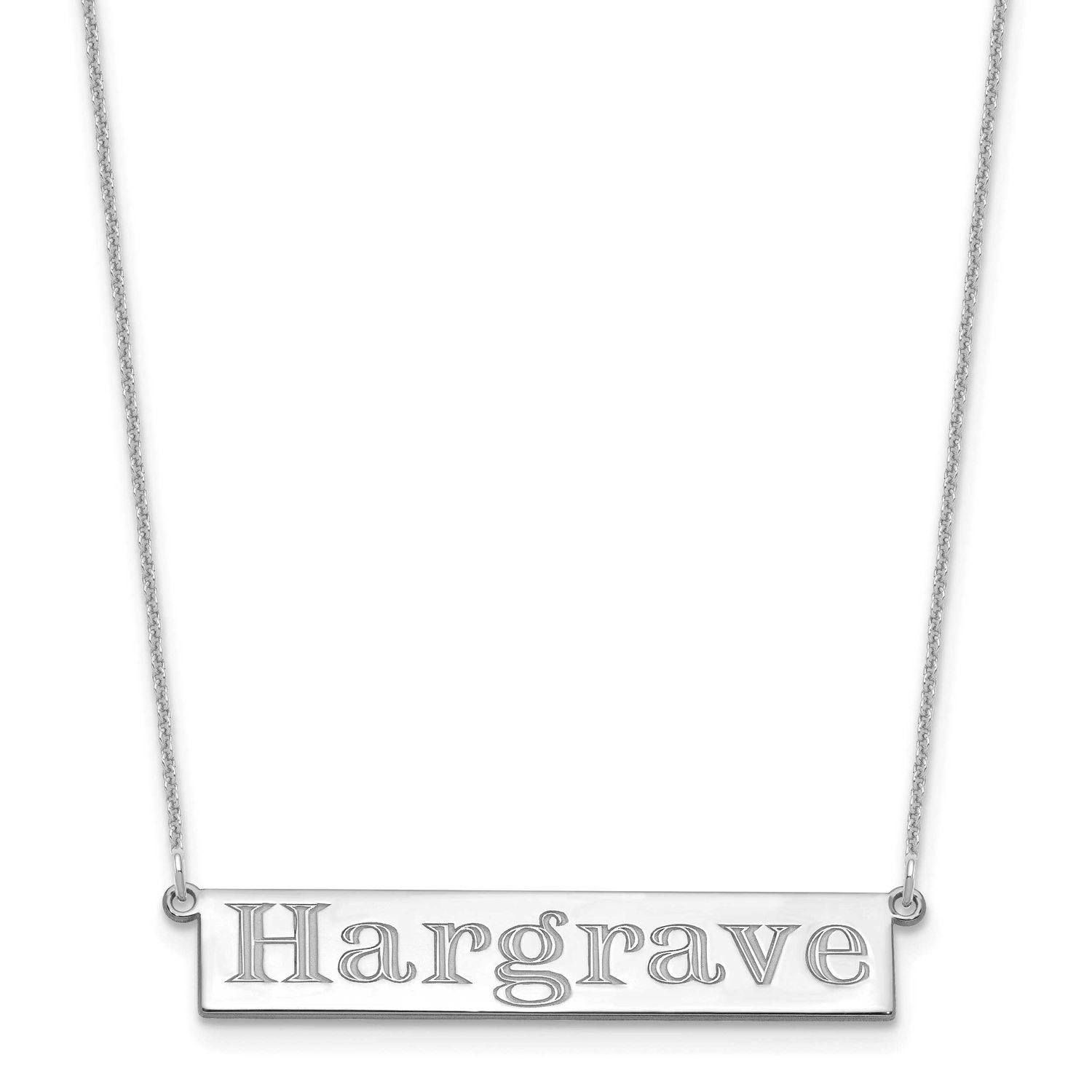 7-9 Letter Name Bar Necklace 14k White Gold XNA1526W