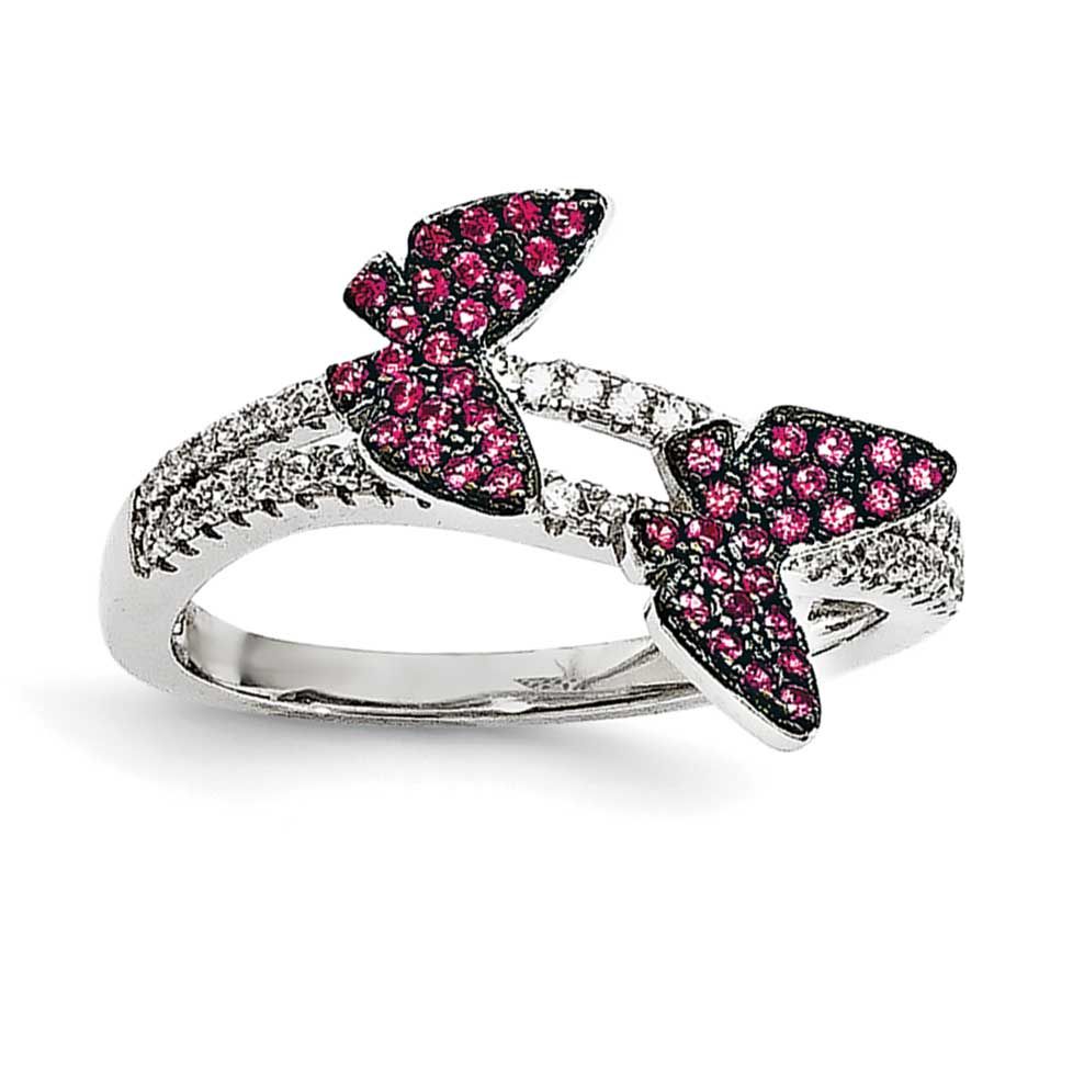 CZ Brilliant Embers Butterfly Ring Sterling Silver QMP1452-7 191101075582