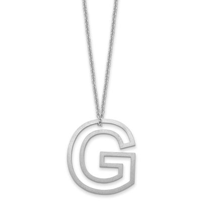 Cut Out Slide Initial G Necklace 14k White Gold XNA1474W/G