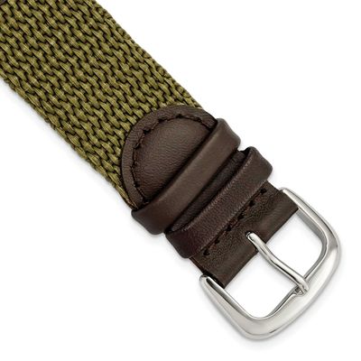 Debeer 20mm Olive Army Style Nylon and Brown Leather with Stainless Steel Buckle and Quick Release …