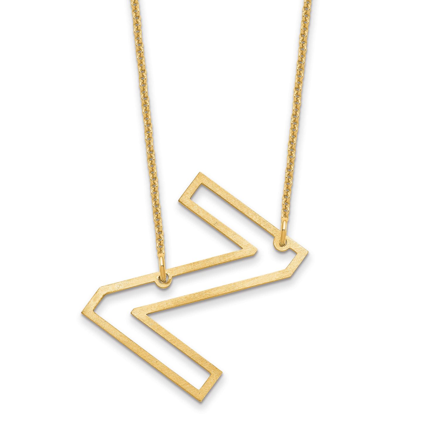 Sideways Cut Out Initial Z Necklace 10k Gold 10XNA1473Y/Z