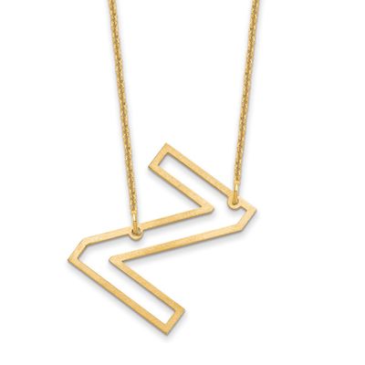 Sideways Cut Out Initial Z Necklace 10k Gold 10XNA1473Y/Z