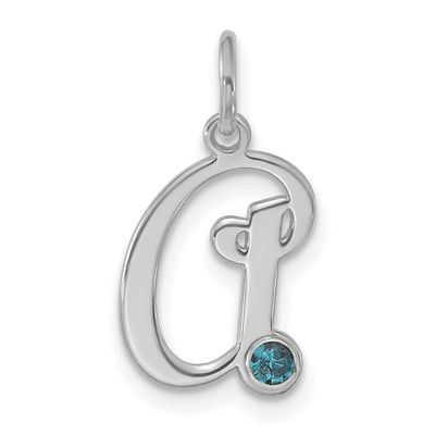 Initial with Birthstone Charm Sterling Silver Rhodium-plated XNA1484SS