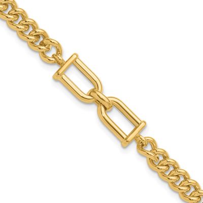 Fancy Link Bracelet 14k Gold Polished LF1989-7.5 196904332276