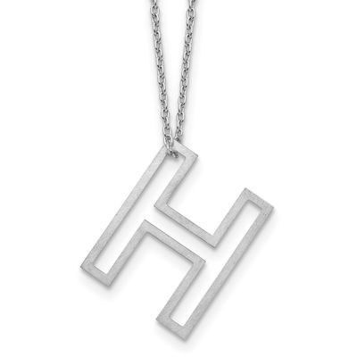 Cut Out Slide Initial H Necklace Sterling Silver XNA1474SS/H