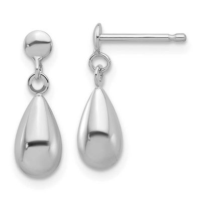 Teardrop Dangle Earrings 14k White Gold Polished LE2706W 196904344392