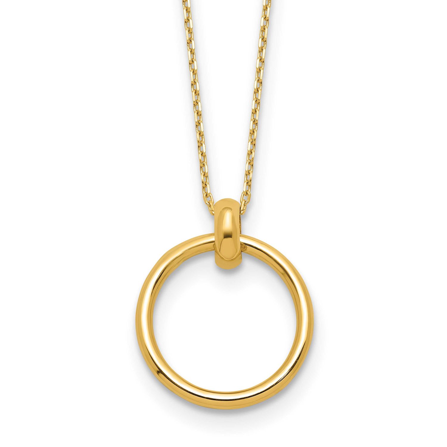 Circle Necklace 10k Gold Polished 10LF662-17