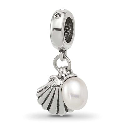 Shell &amp; Freshwater Pearl Dangle Bead Sterling Silver QRS4516 196904279151