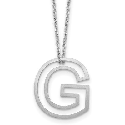 Cut Out Slide Initial G Necklace 10k White Gold 10XNA1474W/G