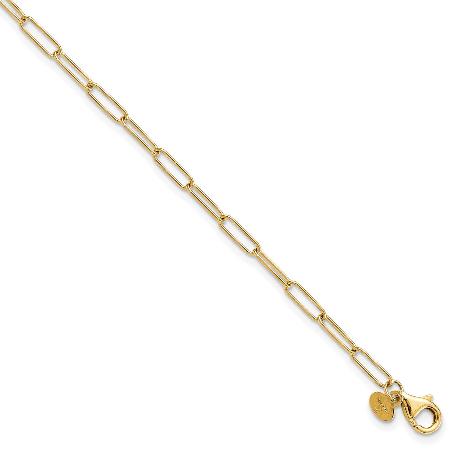 Fancy Link Anklet 14k Gold Polished LF1608Y-10 196904279878