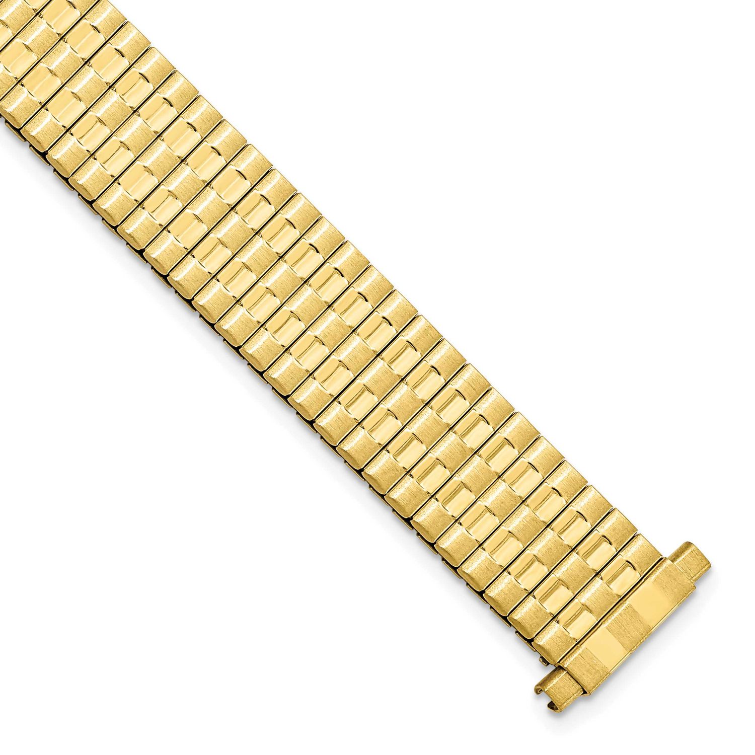 Debeer 12-16mm Ladies Satin and Polished Gold-Tone Stainless Steel Thin-Flexo Expansion Link 5.75 I…