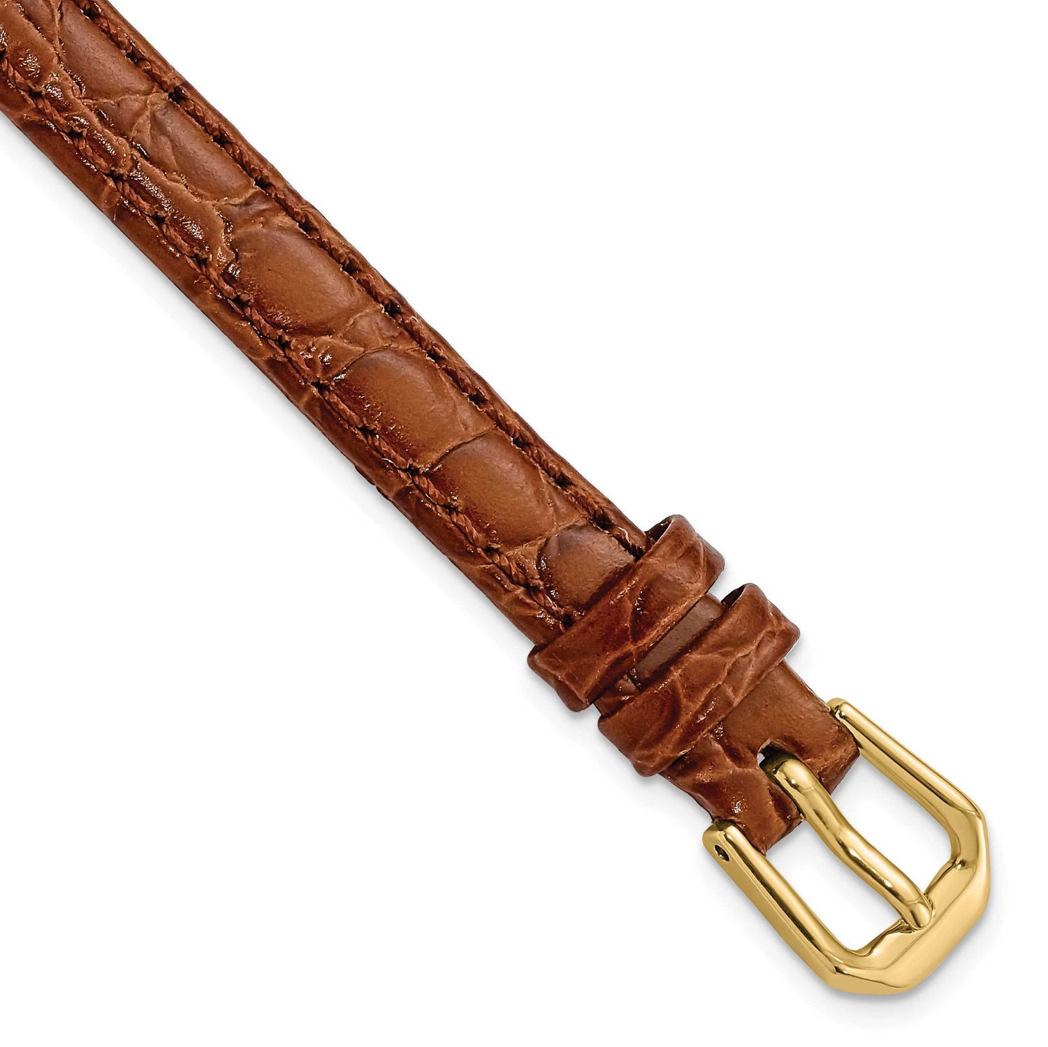 Debeer 6mm Havana Alligator Grain Leather with Gold-Tone Buckle 6.75 Inch Watch Band BA24-6 8867741…