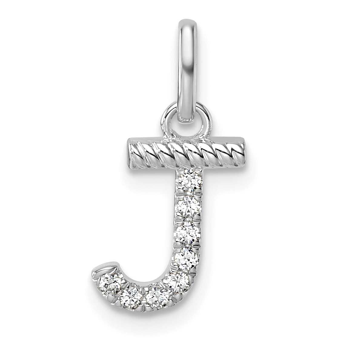 Twisted .07 Ct. Diamond Initial J Charm 14k White Gold PM10732J-WA
