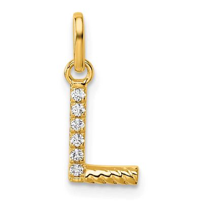 Twisted .05 Ct. Diamond Initial L Charm 14k Gold PM10732L-YA