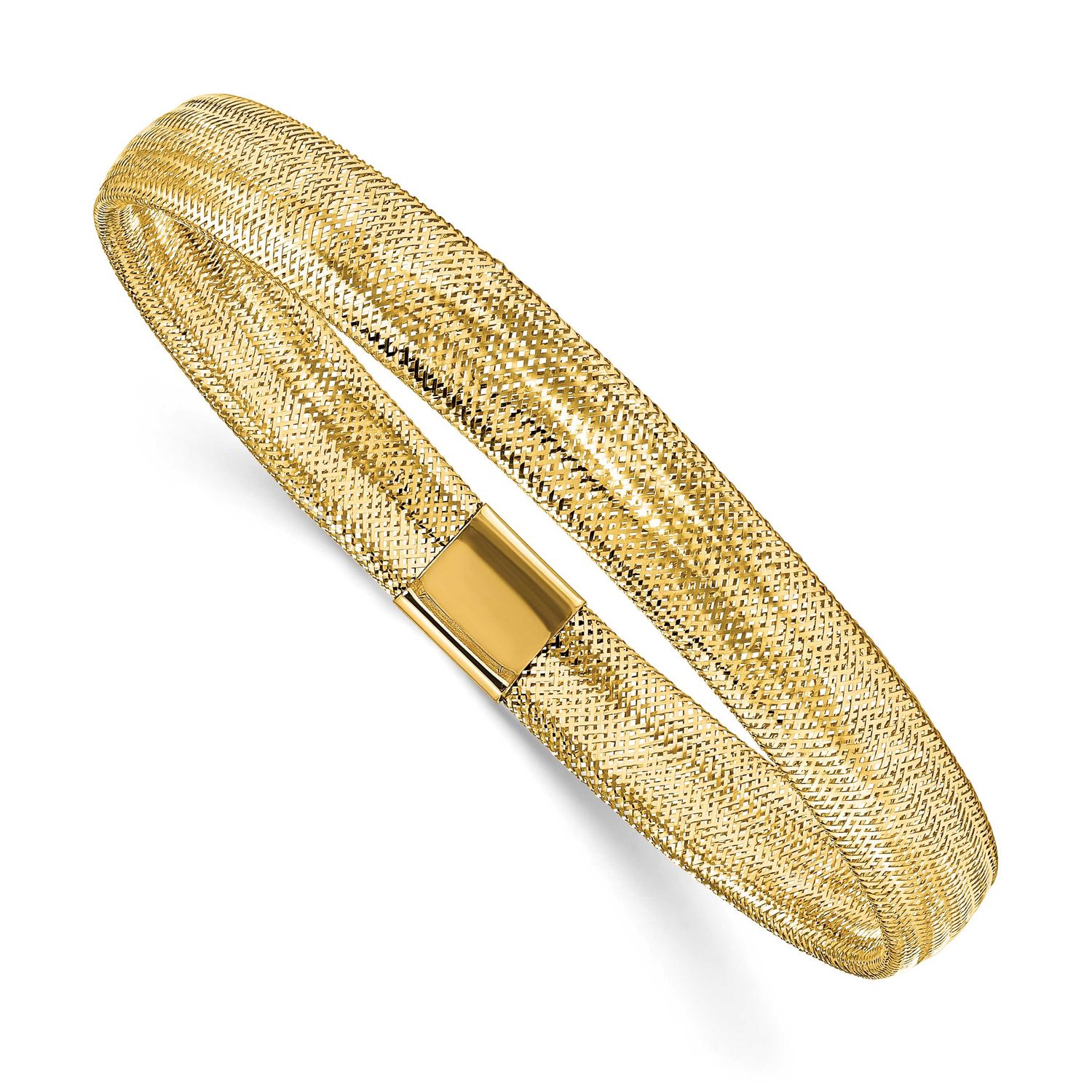 Mesh Stretch Bracelet 10k Gold Polished 10LF672 196904289655