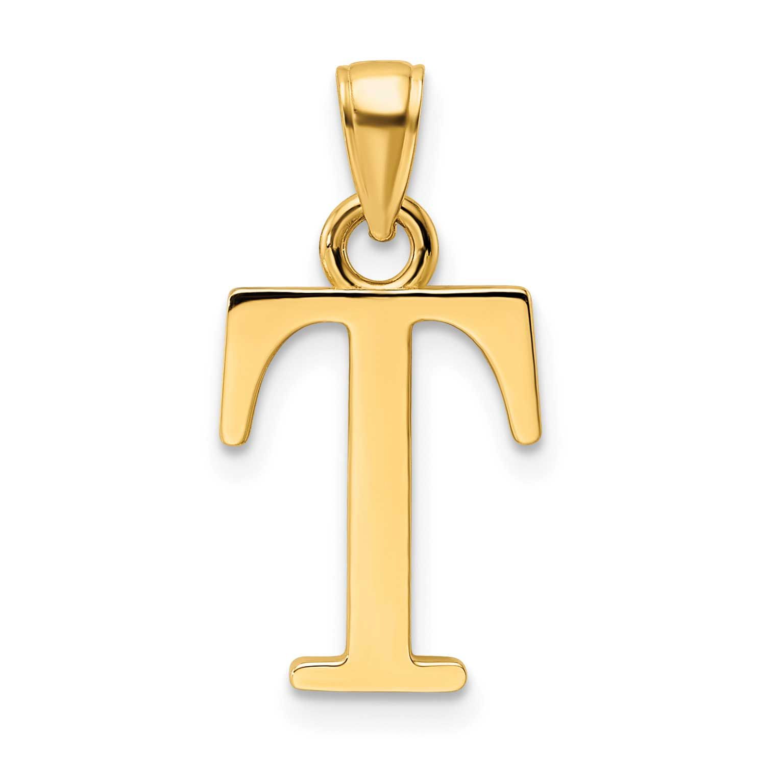 Letter T Pendant 14k Gold Polished K9810T 196904088807
